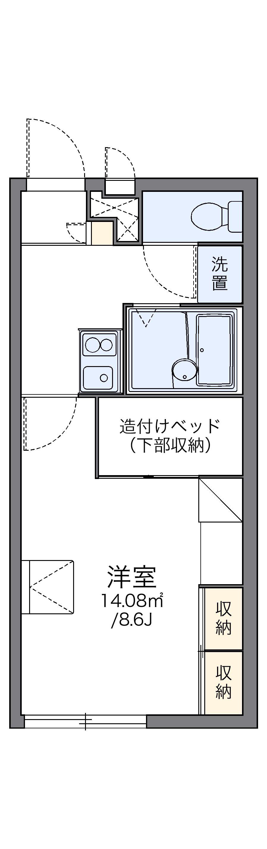 レオパレスTUSIMA(1K/1階)の間取り写真