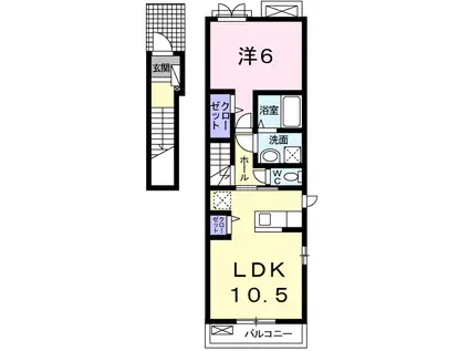 フォレストガーデンA(1LDK/2階)の間取り写真