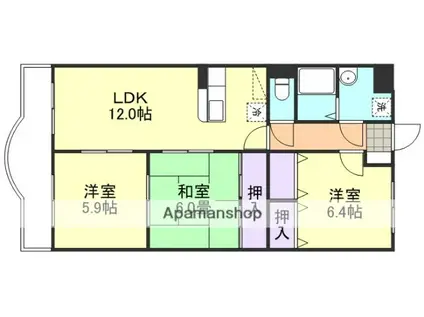 メゾン レアリゼ(3LDK/1階)の間取り写真