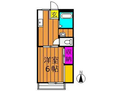 メヌエット神田(1K/2階)の間取り写真