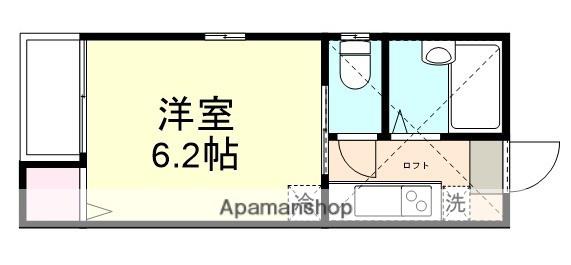 玉島長尾ハイツA棟(1K/2階)の間取り写真