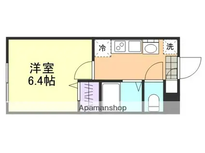 プリマローズ日ノ出町(1K/1階)の間取り写真