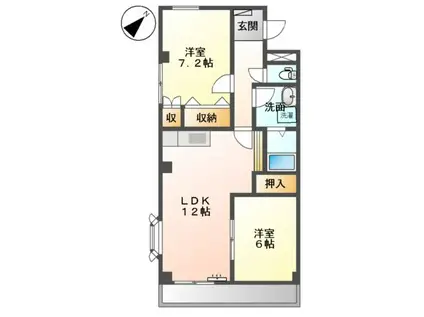 サンピア大福(2LDK/5階)の間取り写真