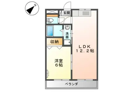 グランシャリオ(1LDK/1階)の間取り写真