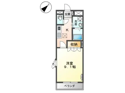 クレシア(1K/1階)の間取り写真