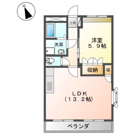 クオリティーヒルズ(1LDK/2階)の間取り写真