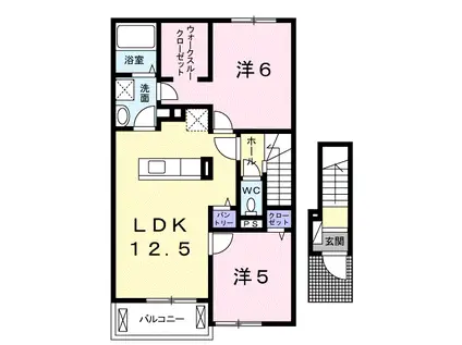 トゥールビヨン Ⅱ(2LDK/2階)の間取り写真