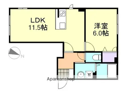 ソラーナ福井(1LDK/1階)の間取り写真