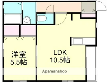 クレモンポイント E(1LDK/1階)の間取り写真