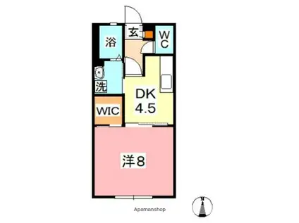 エスペランサ福島 A(1K/1階)の間取り写真