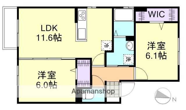 マ・シェリ(2LDK/2階)の間取り写真