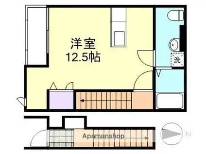 NISHIMOBIRA 23(ワンルーム/2階)の間取り写真