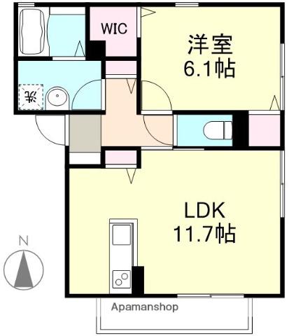 RADICALE Ⅰ(1LDK/2階)の間取り写真