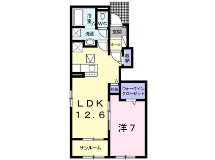 グランデ クォーレ(1LDK/1階)の間取り写真