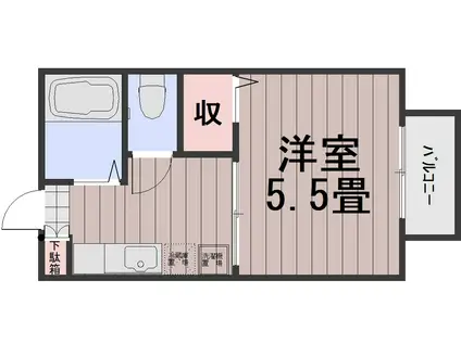 アリスメゾン門田屋敷(1K/1階)の間取り写真