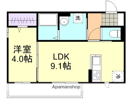 フォルティス四十瀬(1LDK/3階)の間取り写真