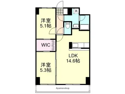 ベラカーササウス(2LDK/2階)の間取り写真