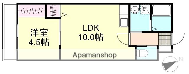 DURER(1LDK/1階)の間取り写真