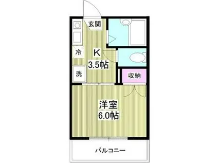 アルトハイデI(1K/2階)の間取り写真