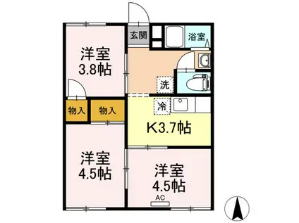 サカイコーポ(3K/1階)の間取り写真