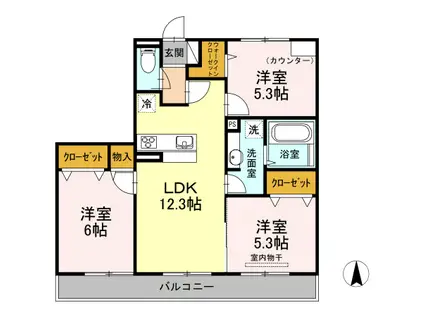 イル ヴィラージュ A棟(3LDK/3階)の間取り写真
