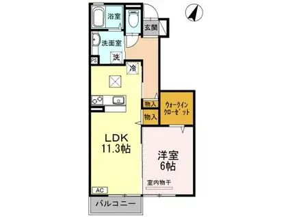 ボヌール(1LDK/1階)の間取り写真