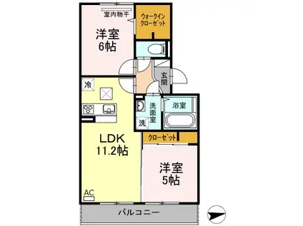 カーサ・ソレイユⅡ(2LDK/1階)の間取り写真