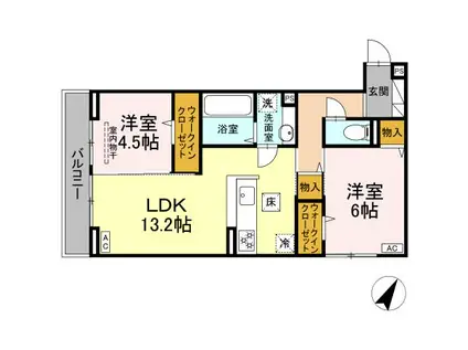 フラネーヴェ(2LDK/1階)の間取り写真