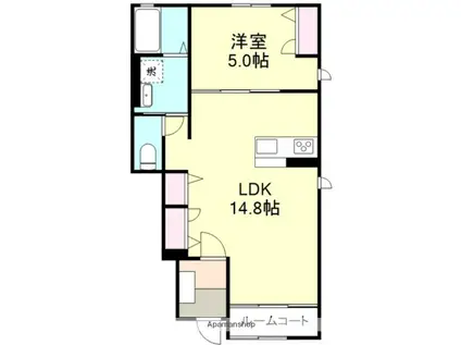 リバーテラスイヴ(1LDK/1階)の間取り写真