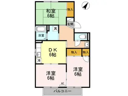 セジュール アイ A(3DK/2階)の間取り写真