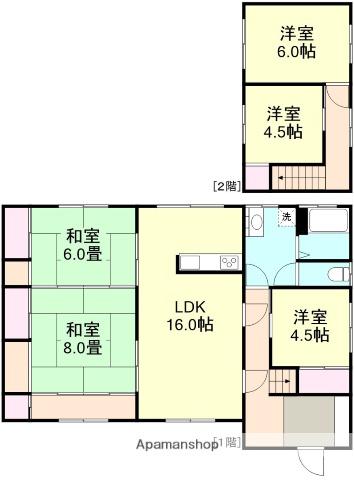 山陽本線 倉敷駅 徒歩37分 2階建 築46年(5LDK)の間取り写真