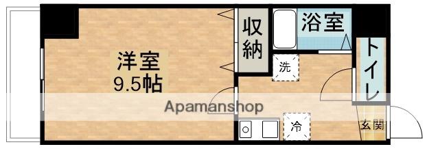 PALAZZOWAKO(1K/4階)の間取り写真