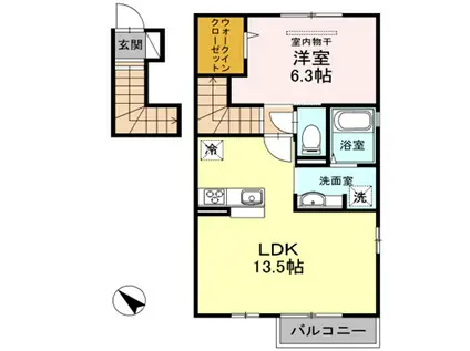 コーポ レーヴ(1LDK/2階)の間取り写真