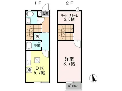 キューブ(1SDK)の間取り写真