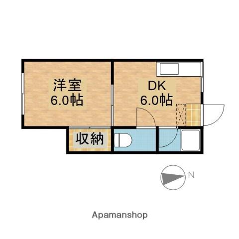 清心コーポ(1DK/2階)の間取り写真