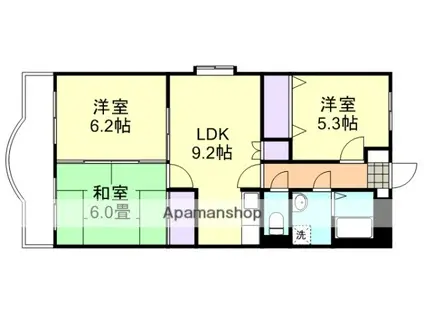ファミーユK.A.Y(3LDK/3階)の間取り写真