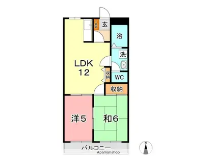 リブ・コンフォース(2LDK/2階)の間取り写真