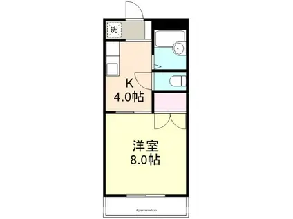 クリスタルハイツ(1K/1階)の間取り写真