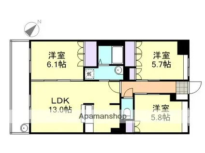 フレンド・パーク宙(3LDK/2階)の間取り写真