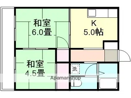 メゾン川入B棟(2K/2階)の間取り写真