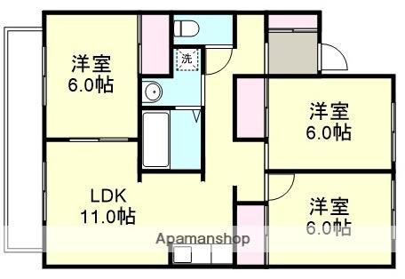 プレジール山田B棟(3LDK/2階)の間取り写真