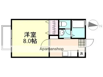 ウイング神田B棟(1K/2階)の間取り写真