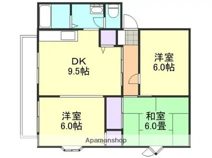 サンビレッジ安江A棟(3DK/2階)の間取り写真