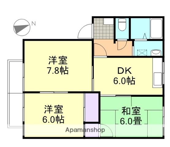 大島アパート(3DK/1階)の間取り写真