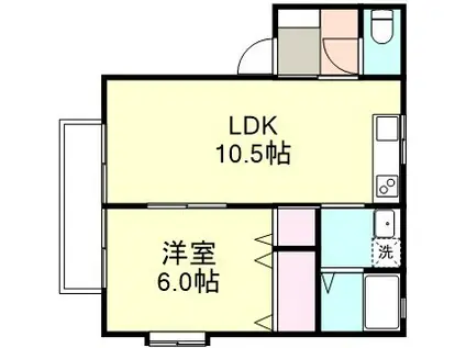 バラティエ(1LDK/2階)の間取り写真