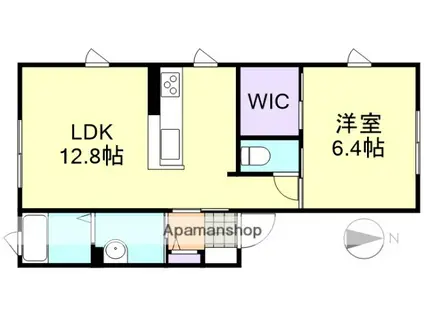 グラシアス・セゾンD棟(1LDK/1階)の間取り写真