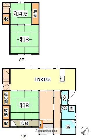 本四備讃線 木見駅 徒歩15分 2階建 築118年(3LDK)の間取り写真