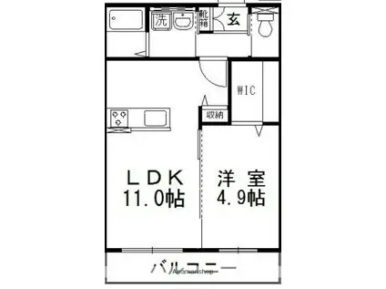 ABILITY M(1LDK/1階)の間取り写真