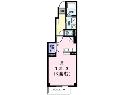 パーク・アヴェニューB(ワンルーム/1階)の間取り写真