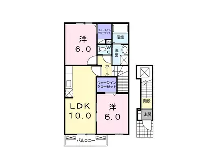 フォレストシティ(2LDK/2階)の間取り写真